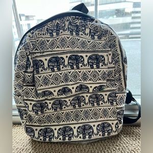 Like-New Elephant Patterned Mini Backpack